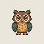 owl, pixel coin